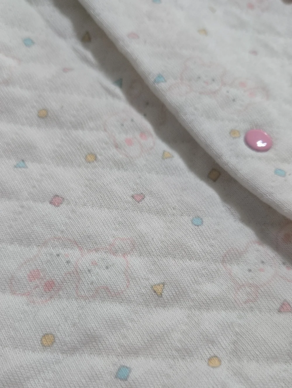 Vintage healthtex White Quilted Footie with Pink Trim 6m